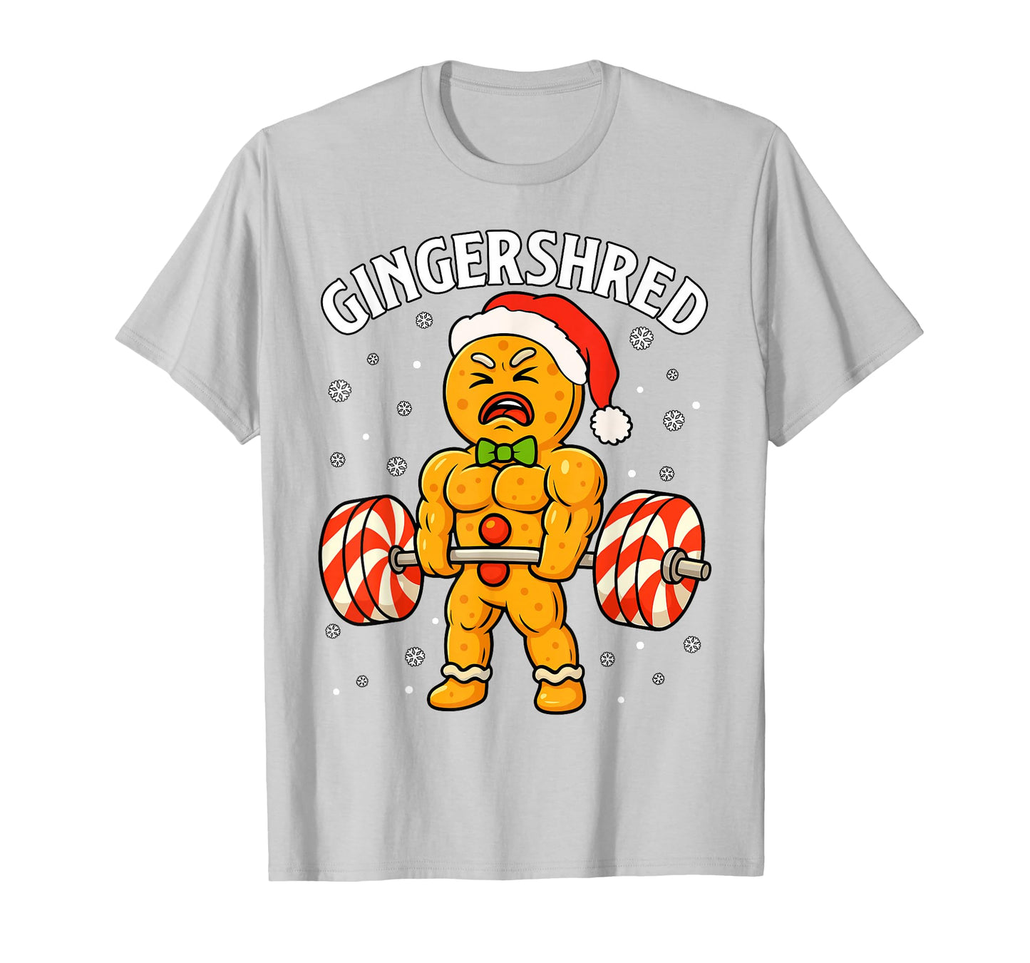 Gingershred Funny Gingerbread Man Gym Bodybuilding Christmas T-Shirt
