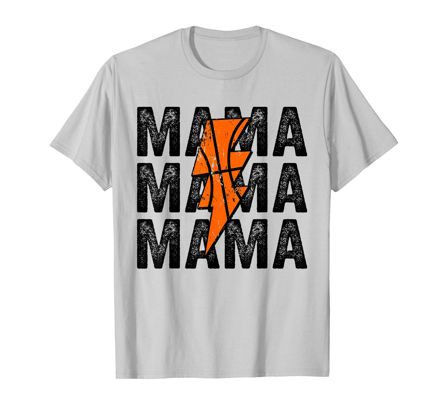 Basketball Mama Distressed Lightning Bolt Mom T-Shirt