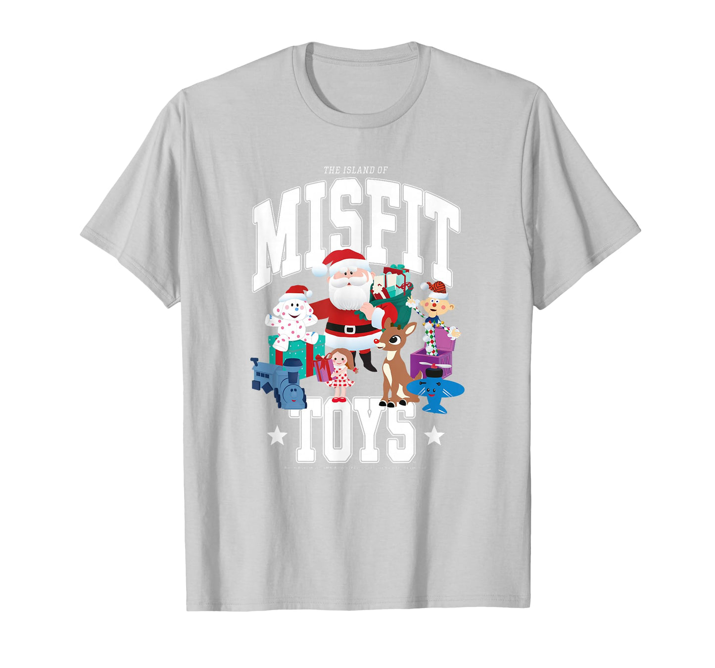 Rudolph Island of Misfit Toys Varsity Style Retro Christmas T-Shirt