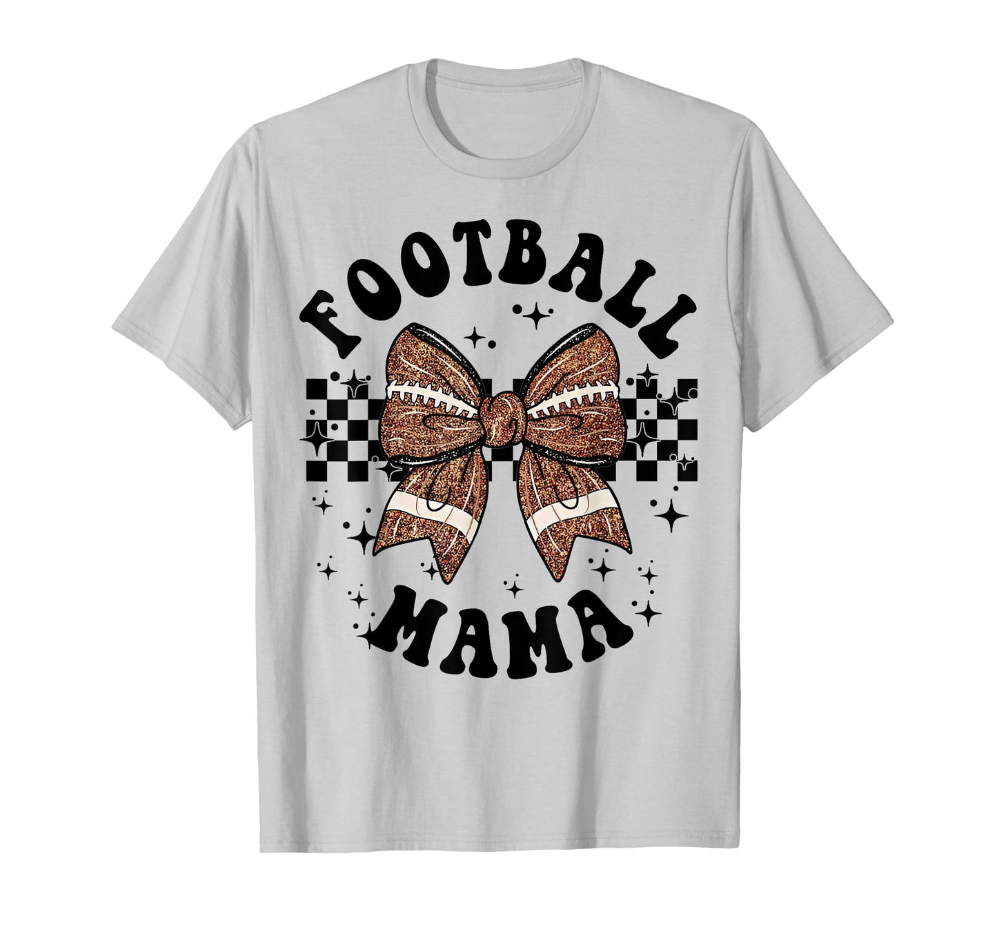 Football Mama Funny Coquette Bow Mama Mothers Day T-Shirt