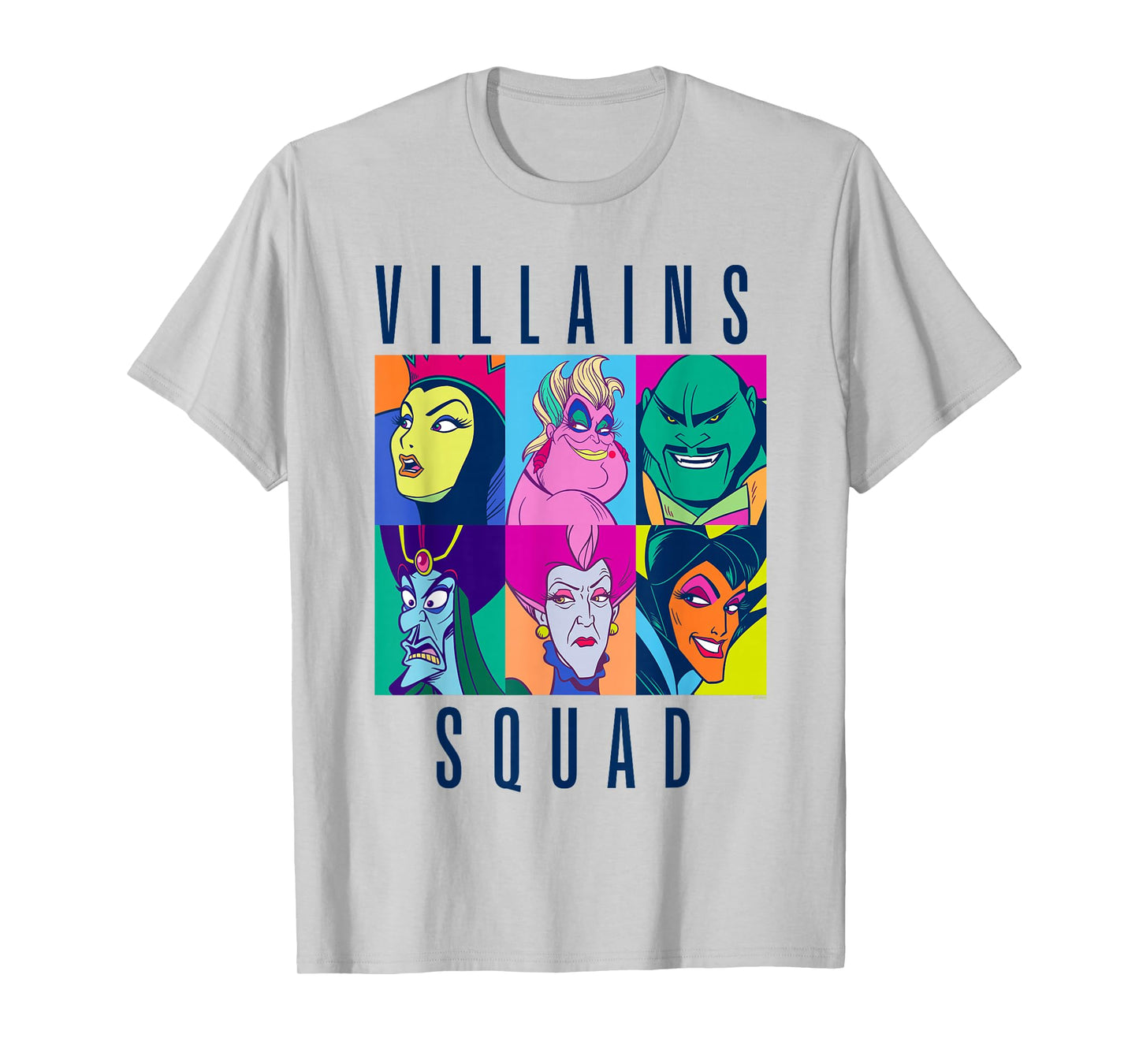 Disney Villains Squad Retro Color Grid Collage T-Shirt