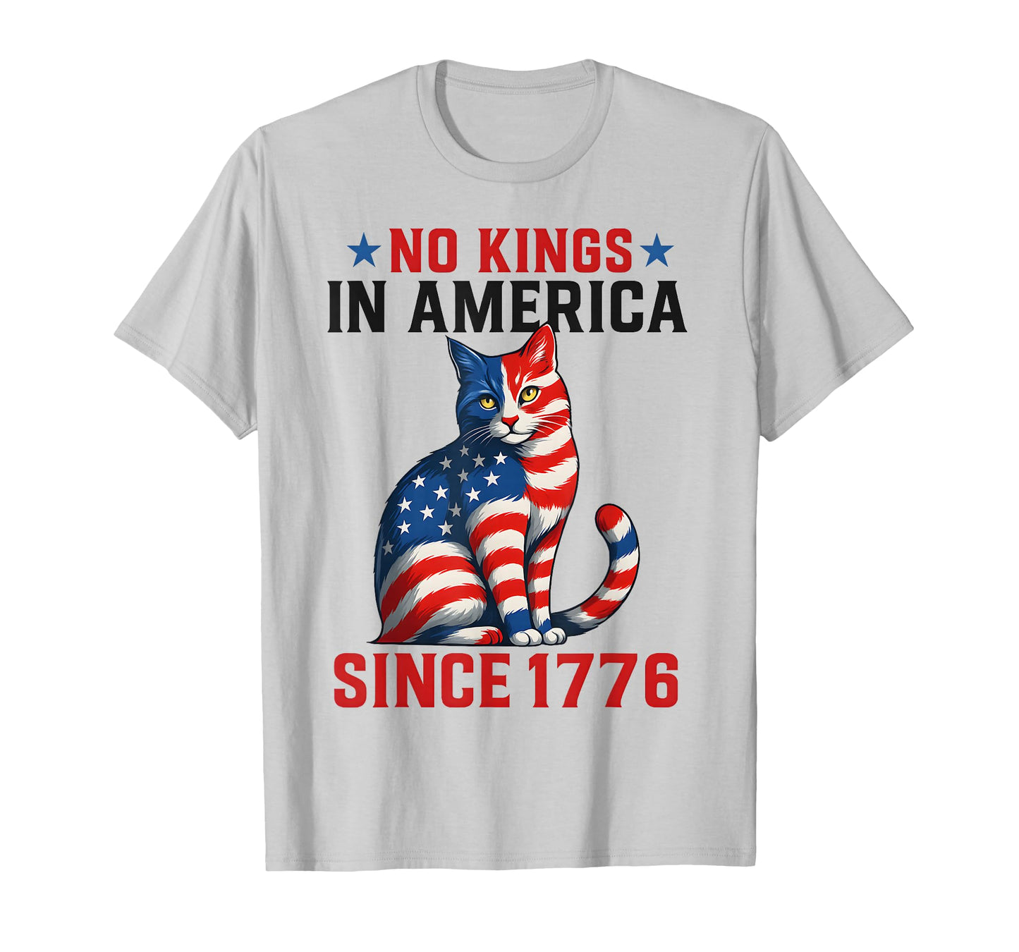No Kings in America Since 1776 Distressed USA Flag Vintage T-Shirt