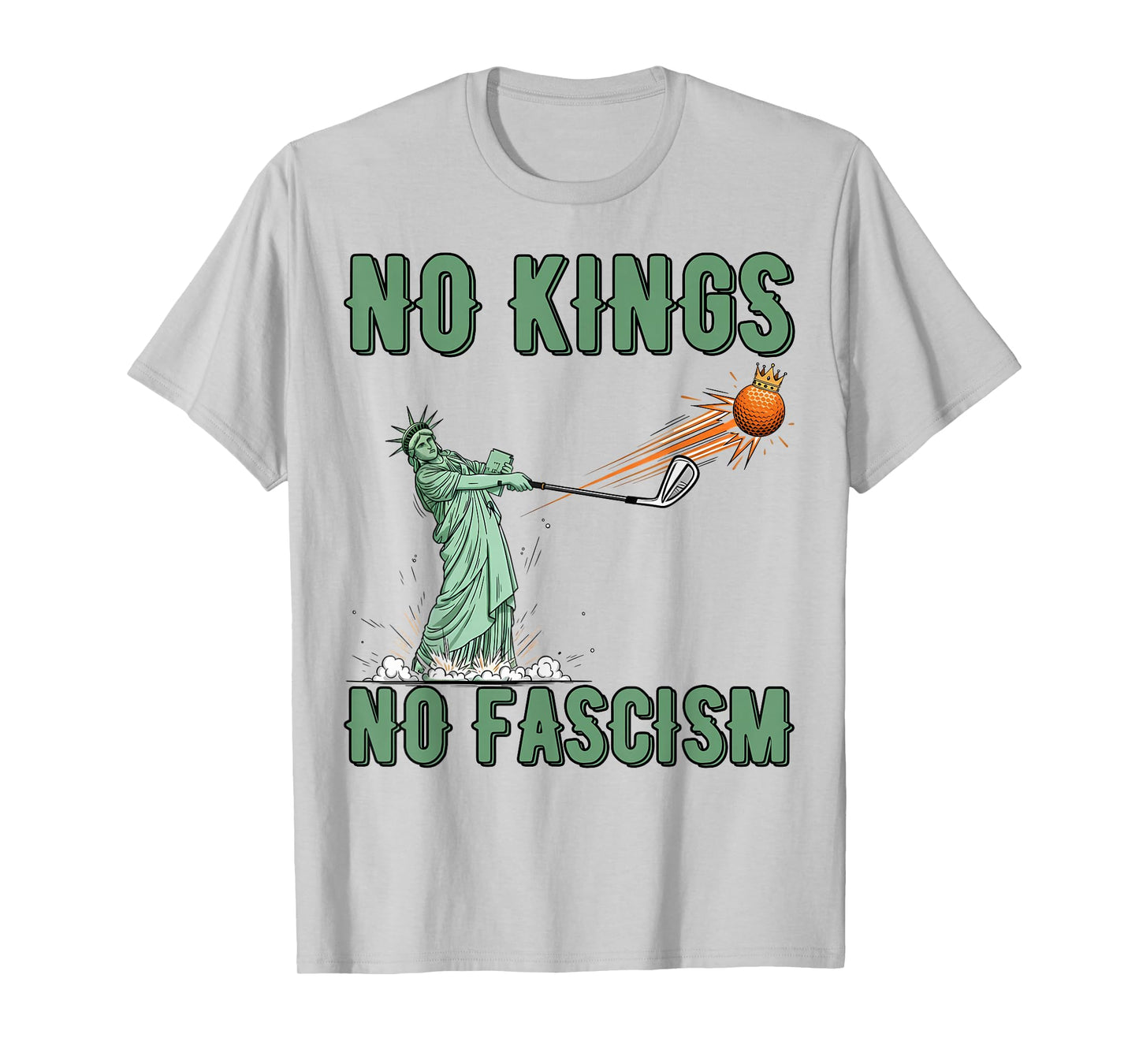 Resist No Kings Protest No Fascism Lady Liberty Statue Woman T-Shirt