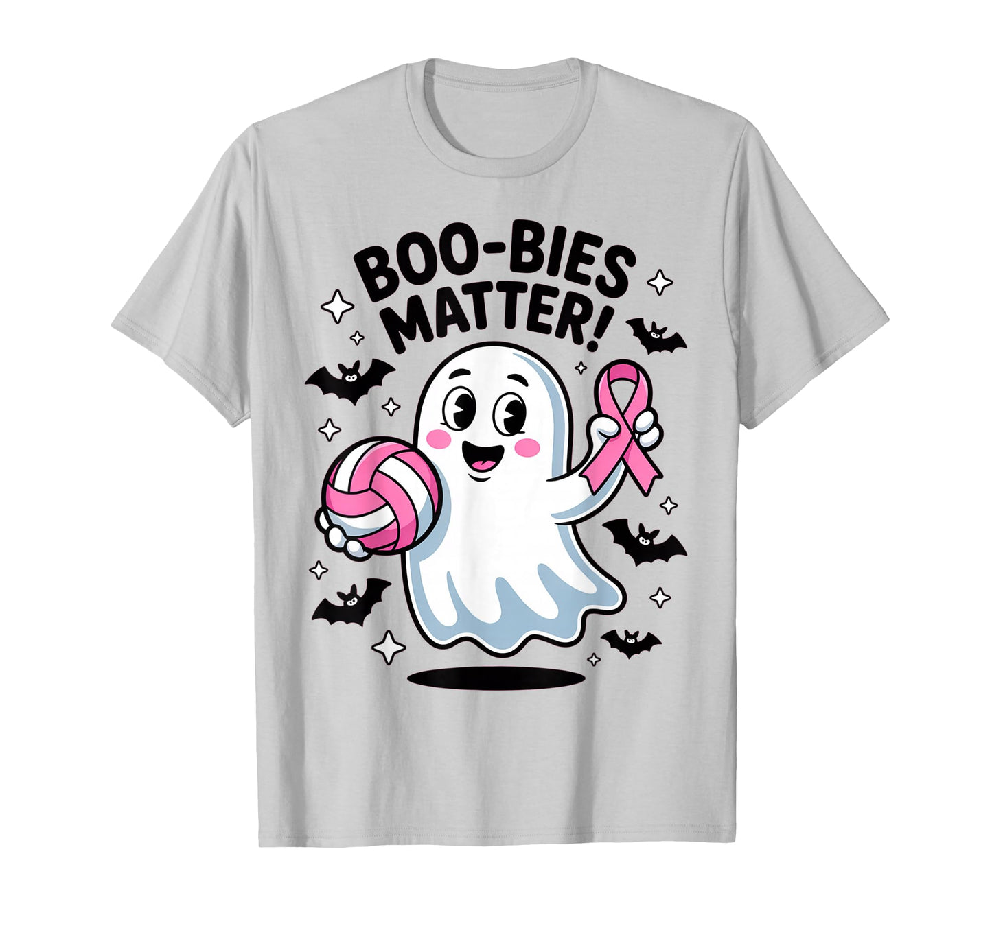 Boo-bies Matter Ghost Breast Cancer Support Ribbon tee T-Shirt