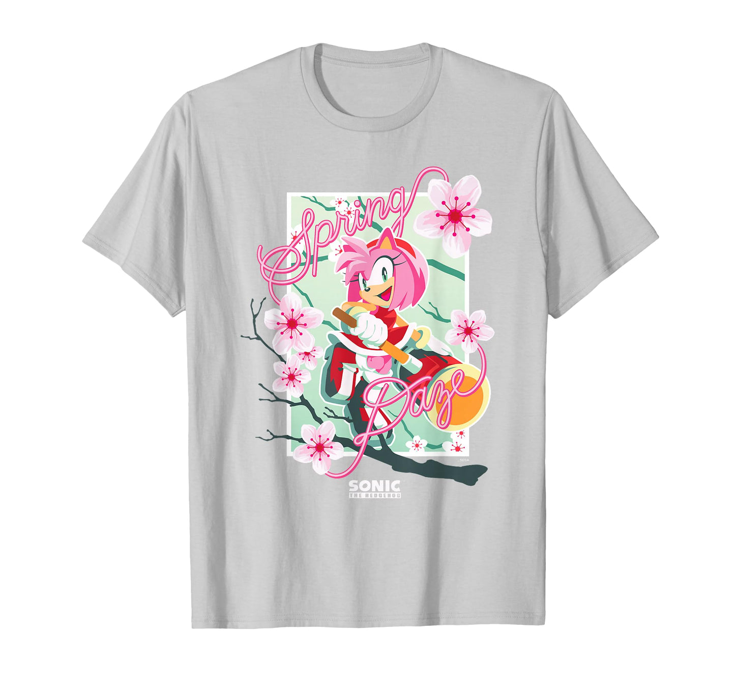 Sonic The Hedgehog Spring Days Cute Floral Amy Big Poster T-Shirt