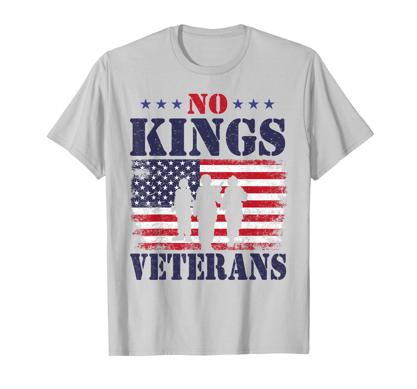 Veterans Protest No Kings Vintage American Flag Patriotic T-Shirt