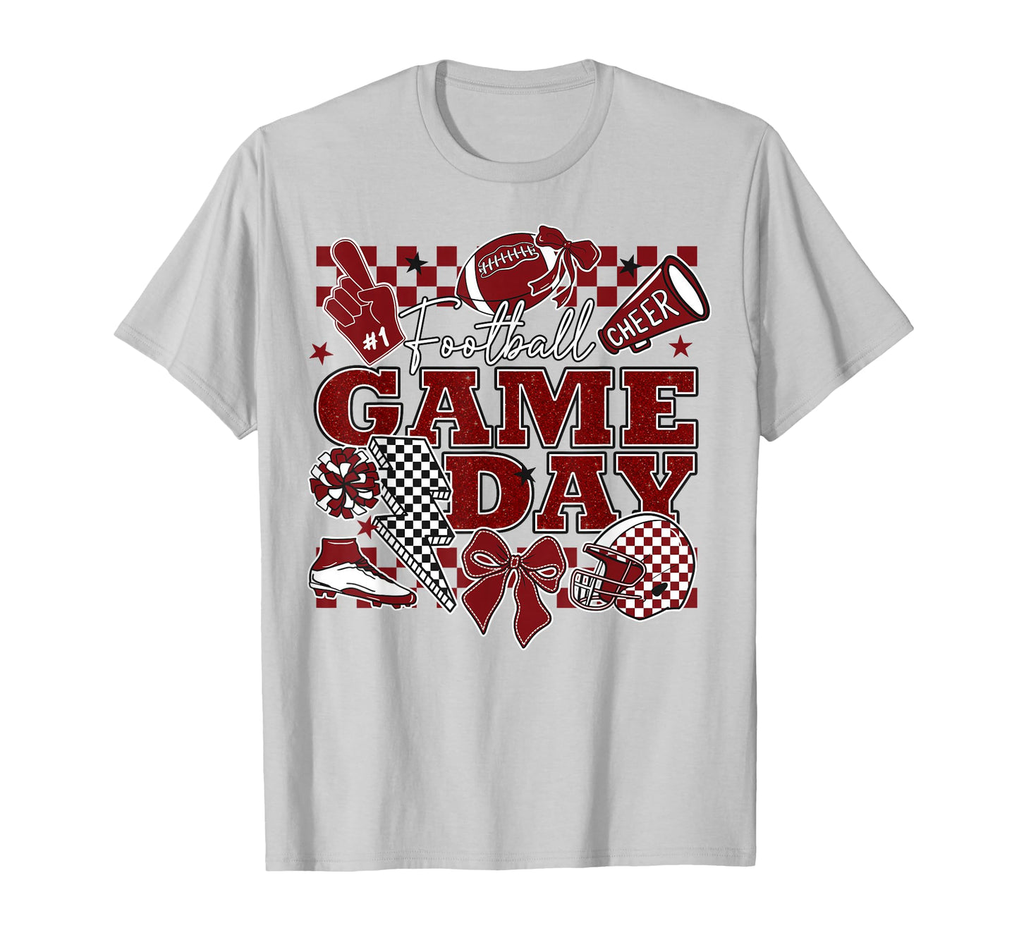 Football Game Day Touchdown Season Cheer Team Spirit Maroon T-Shirt