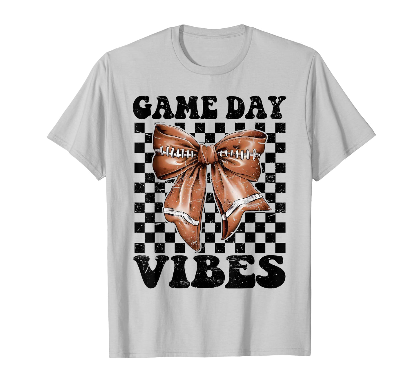 Game day vibes football coquette football season mom women T-Shirt