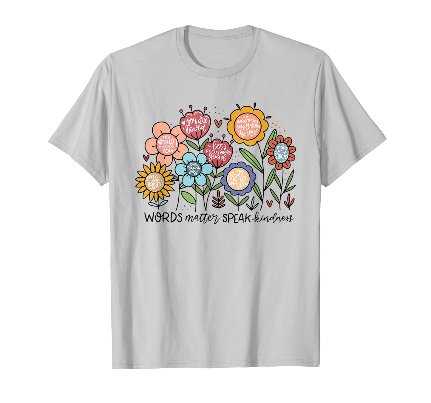 Words Matter Speak Kindness Boho Floral Sped Teacher T-Shirt