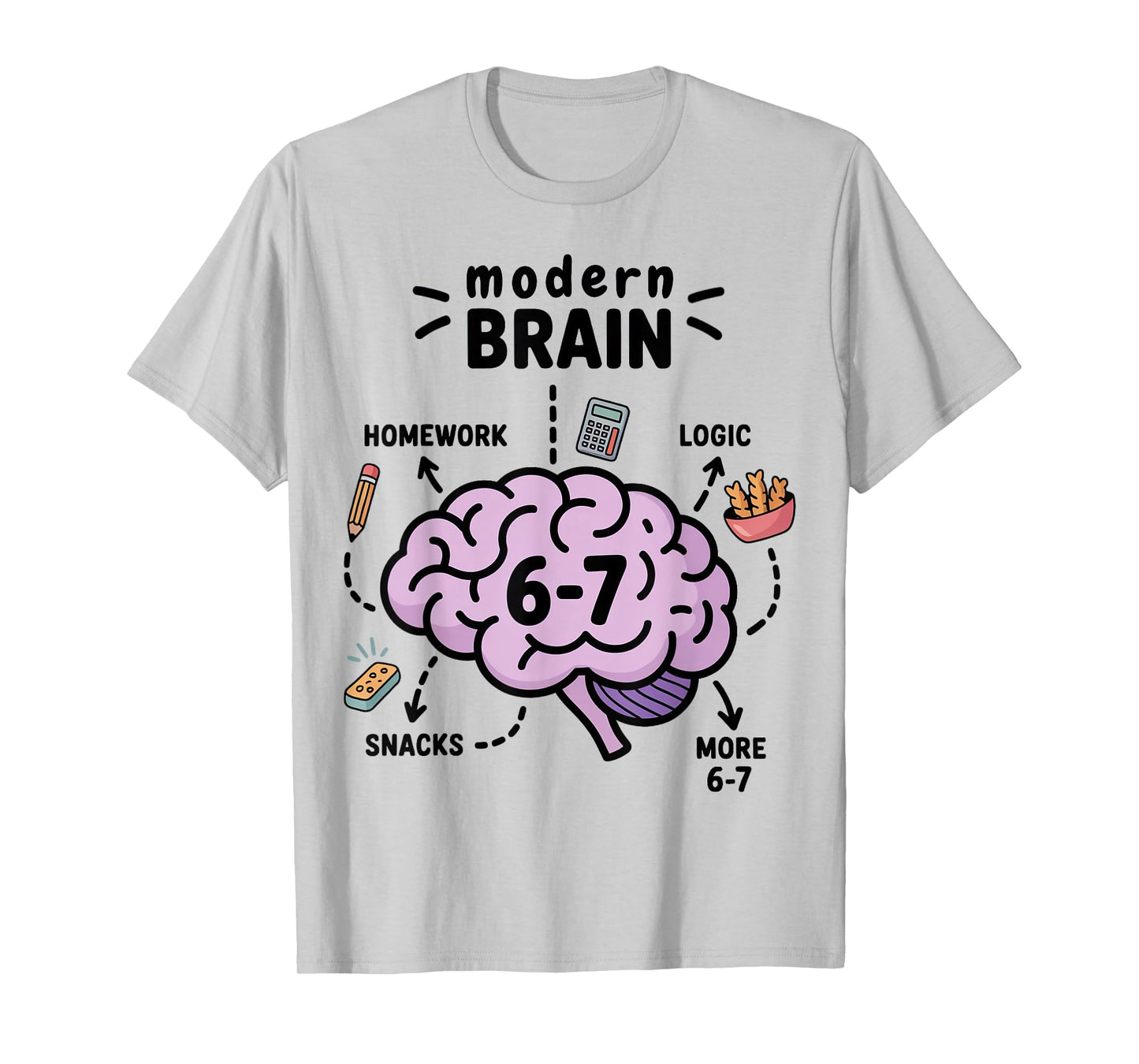 Funny Teen Tween Boys Brain Rot Science 67 Meme Six Seven T-Shirt