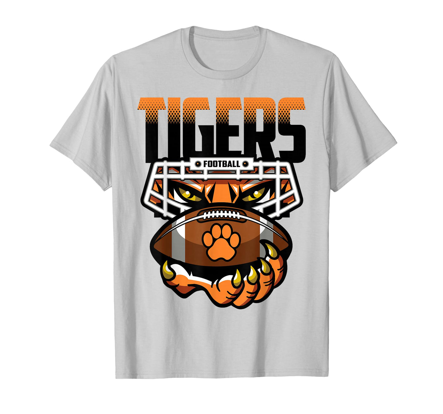 Tigers Football Tiger Pride School Spirit Orange Black Tiger T-Shirt