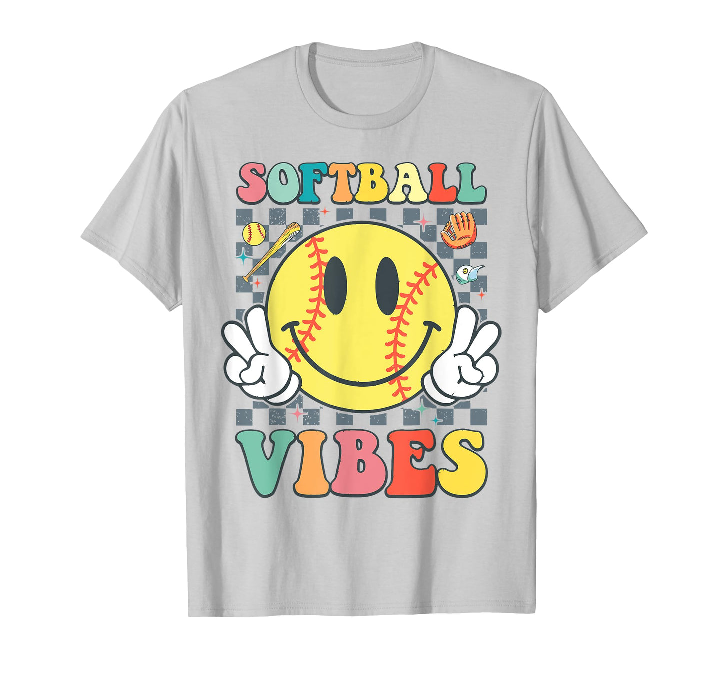 Softball Vibes Softball Game Day Girls Women T-Shirt