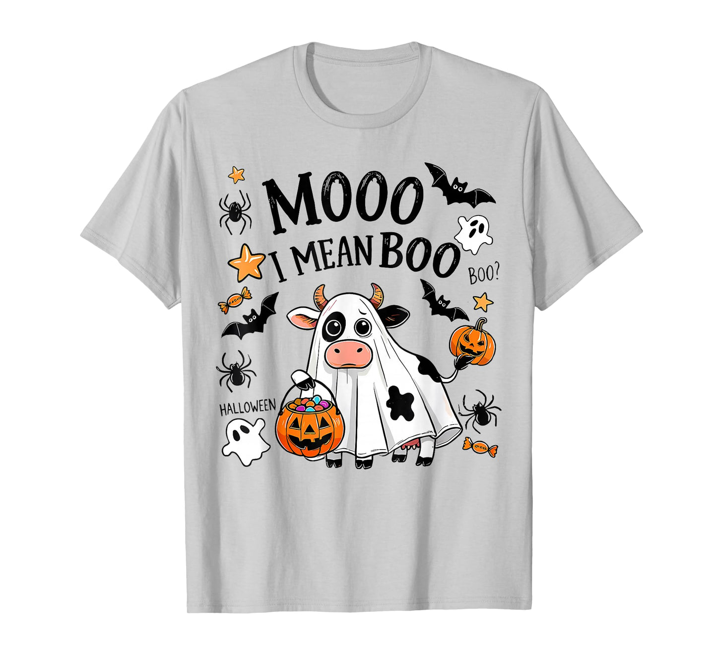 Halloween Moo I Mean Boo Spooky Cute Cows for Men Women Kids T-Shirt