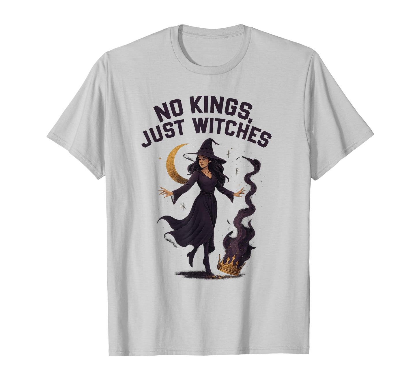 No Kings Just Witches Funny Witchcore Halloween Art T-Shirt