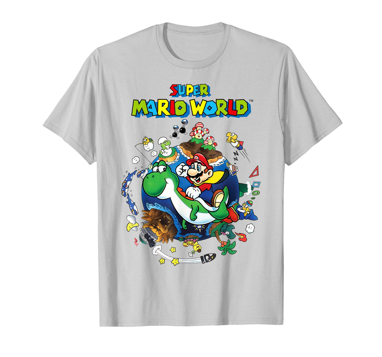 Super Mario World Yoshi & Mario Around The World T-Shirt