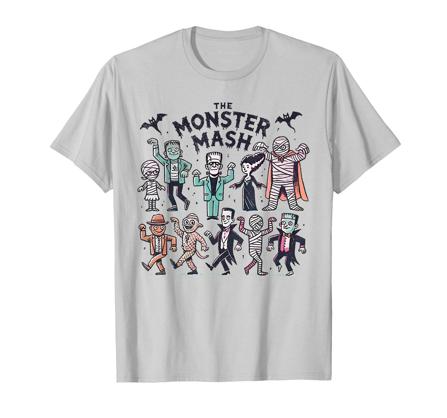Monster Mash Spooky Season Halloween Mummy Witch Vampire T-Shirt