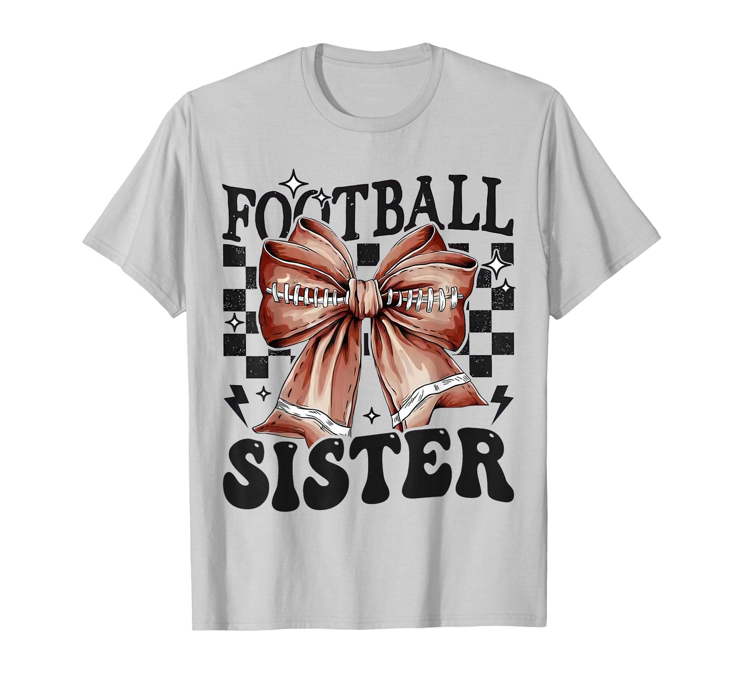 Retro American Football Sister Coquette Bow for Girls Kids T-Shirt