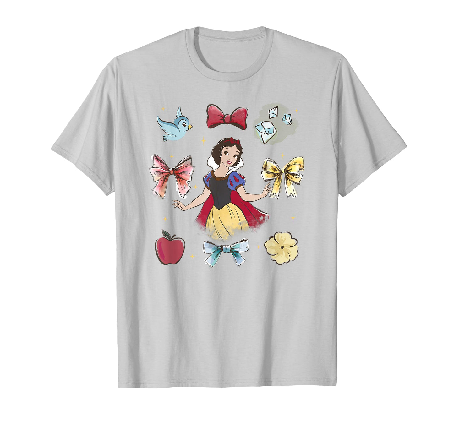 Disney Princess Snow White Beauty Iconic Watercolor Elements T-Shirt
