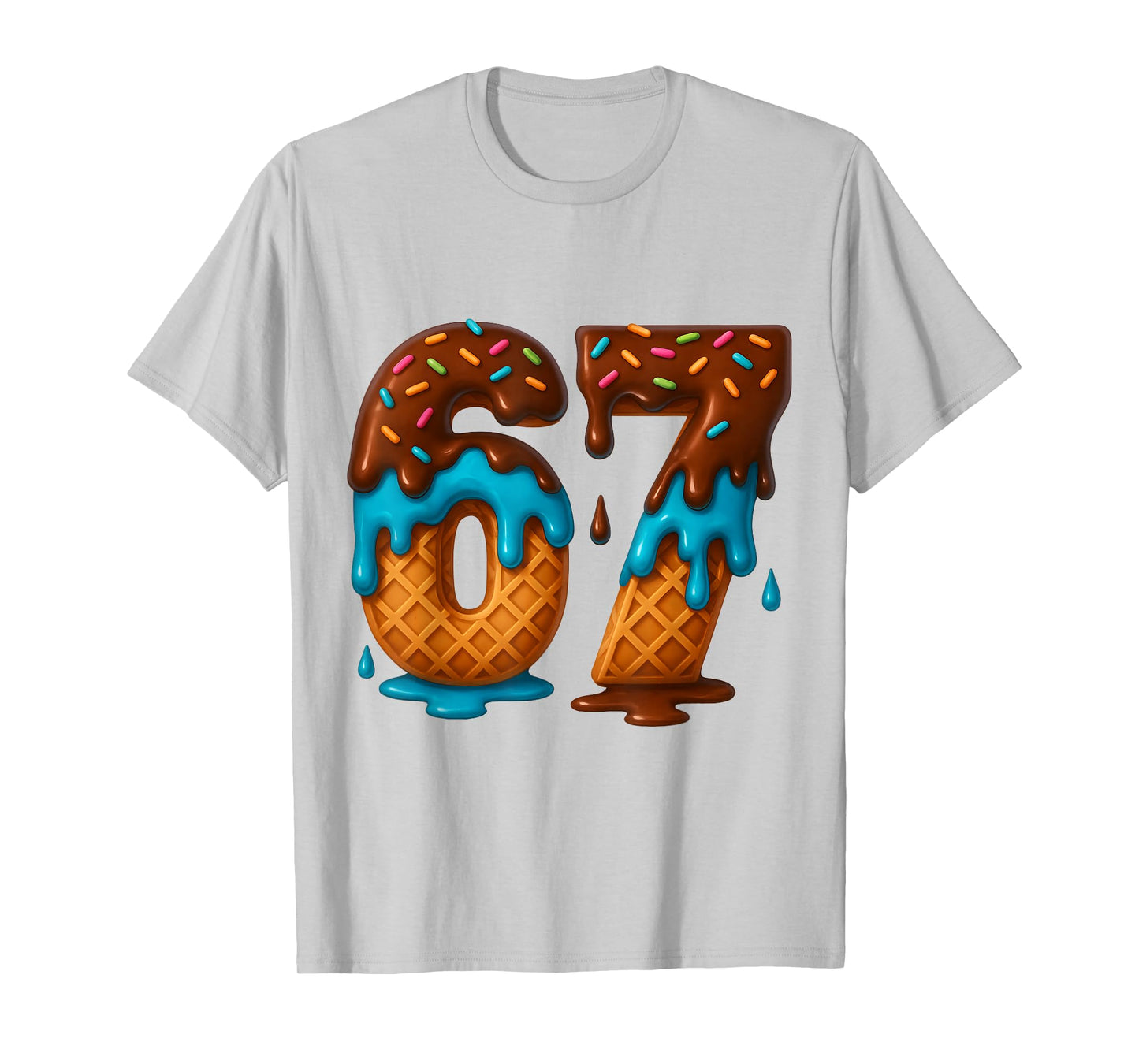 67 Ice Cream Drip Meme Funny Six Seven GenAlpha Slang T-Shirt
