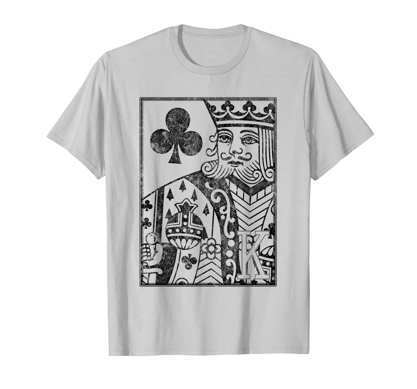 KickerCard - US Poker Apparel King of Clubs Vintage Look Distressed Playing Card T-Shirt
