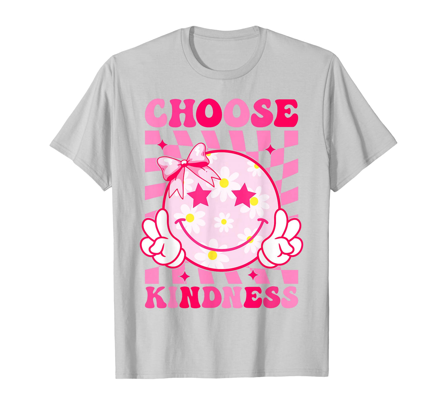 Choose Kindness Smile Face Groovy Be Kind Inspirational Kids T-Shirt