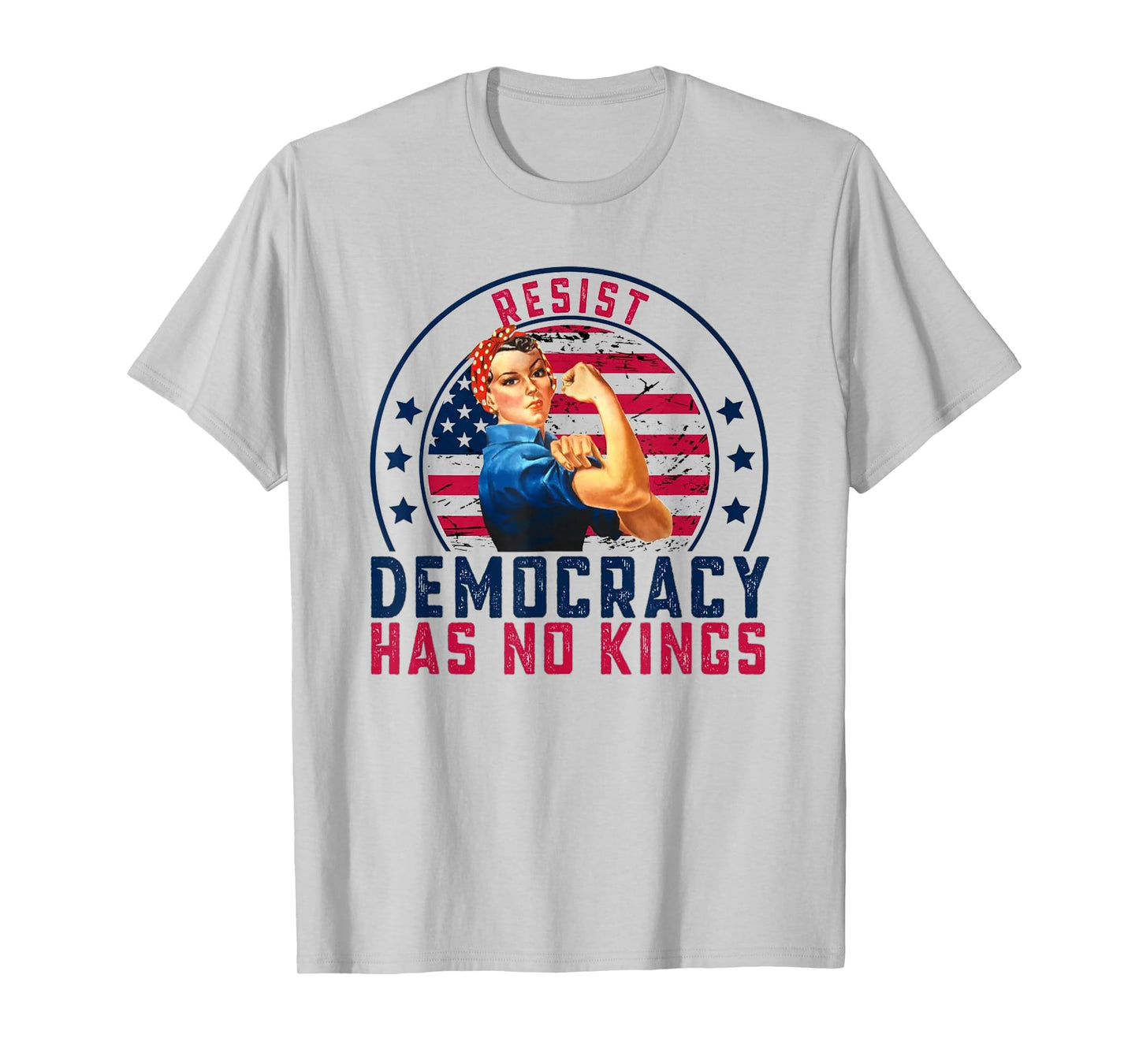 Resist Democracy Has No Kings Vintage Patriotic Political T-Shirt
