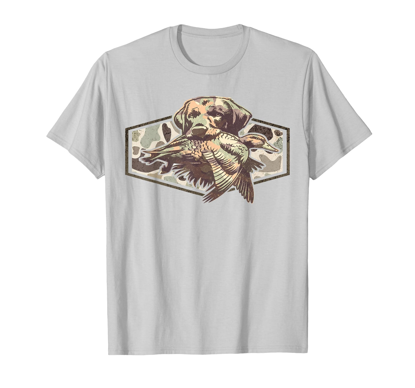 Retro Old Camo Duck Hunting Lab Dog Labrador Southern Boy T-Shirt