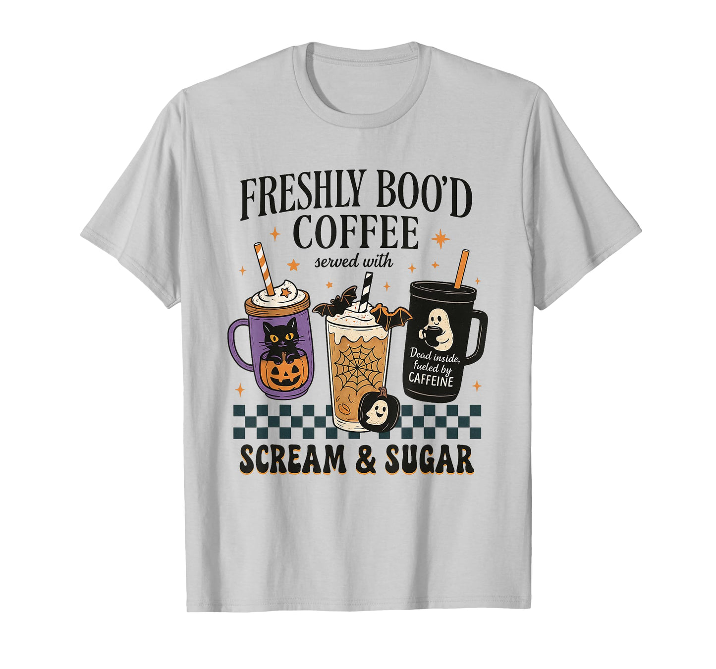 Drinking Coffee Late Lover Cozy Halloween Graphic Barista T-Shirt
