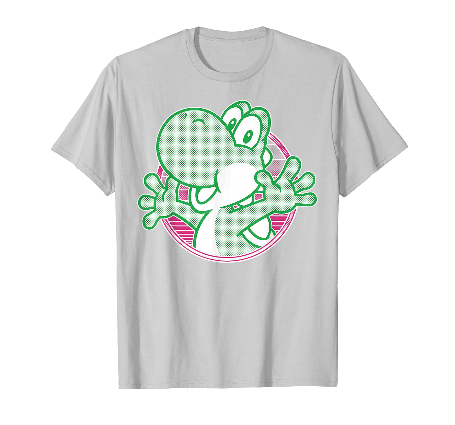 Super Mario Yoshi Neon Circle Portrait T-Shirt