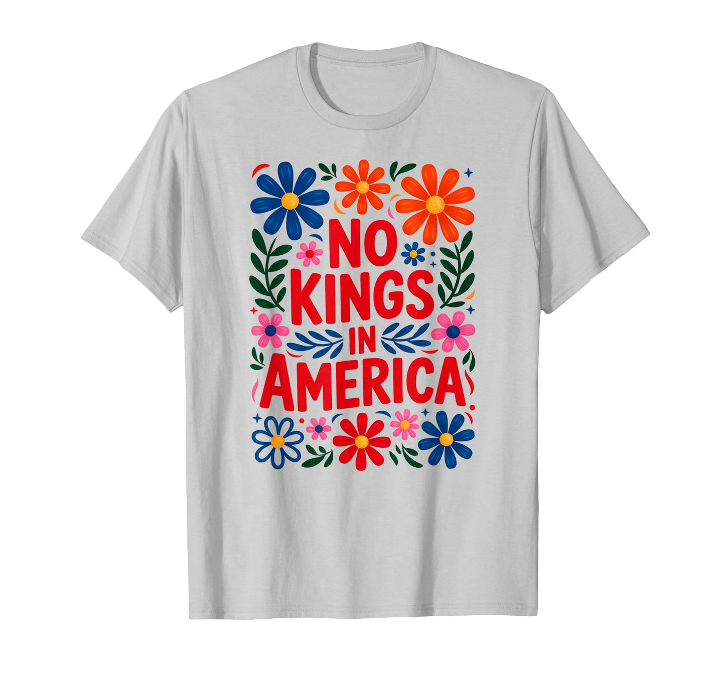 No Kings in America Floral Wildflowers Women T-Shirt