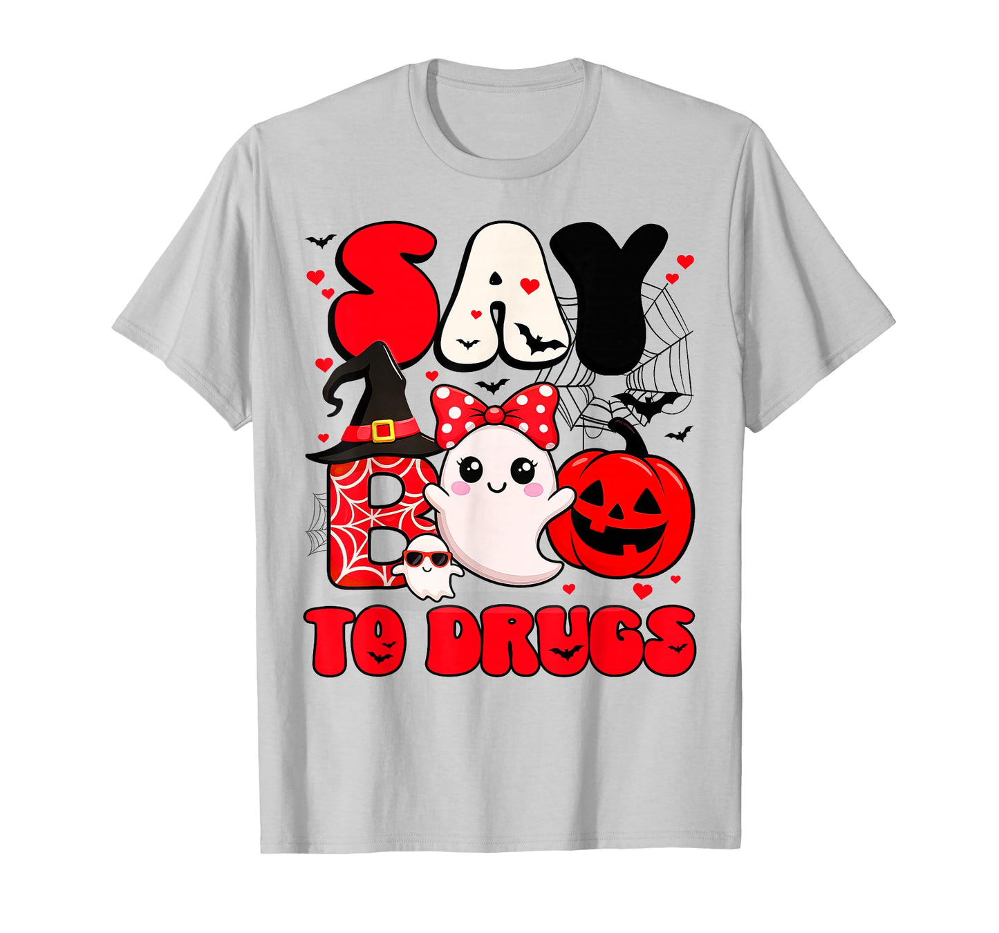 Say Boo to Drugs Cute Boo Red Ribbon Week Awareness Women T-Shirt