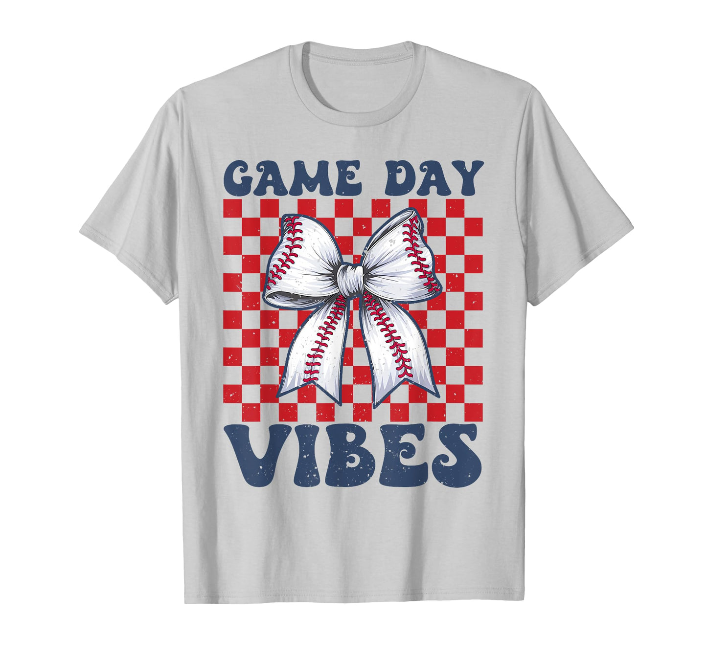 Game Day Vibes Retro Coquette Bow Baseball Girls Women T-Shirt