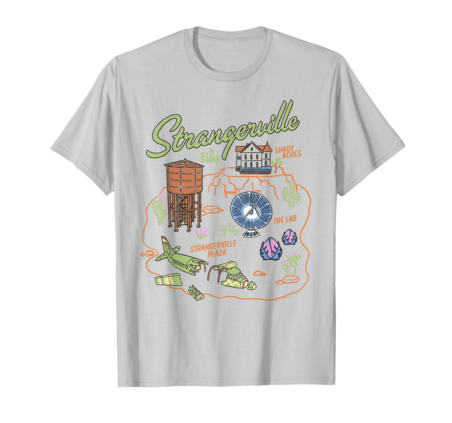 The Sims Visit Strangerville Map Video Game T-Shirt