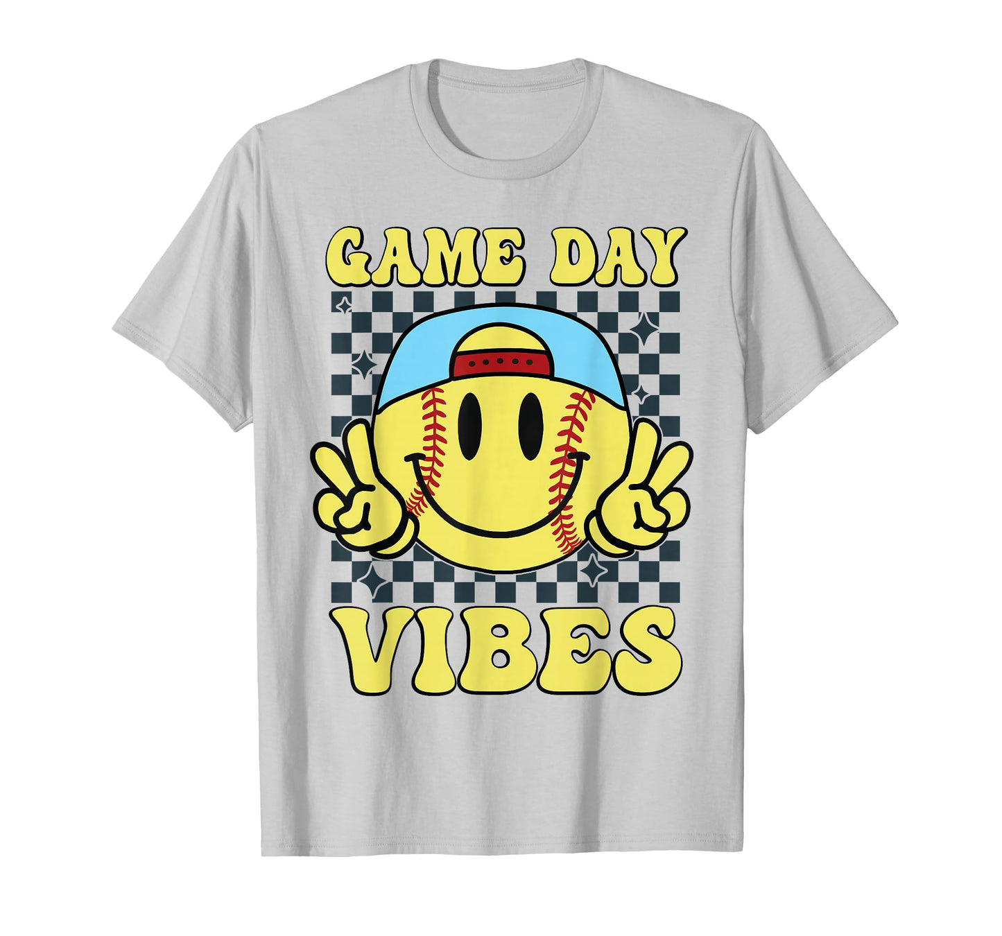 Softball Game Day Vibes Retro Groovy Game Day Girls Women T-Shirt