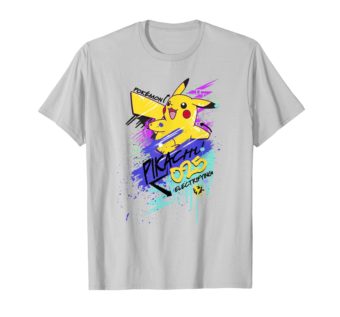 Pokémon Pikachu 025 Electrifying Street Art Graffiti Logo T-Shirt
