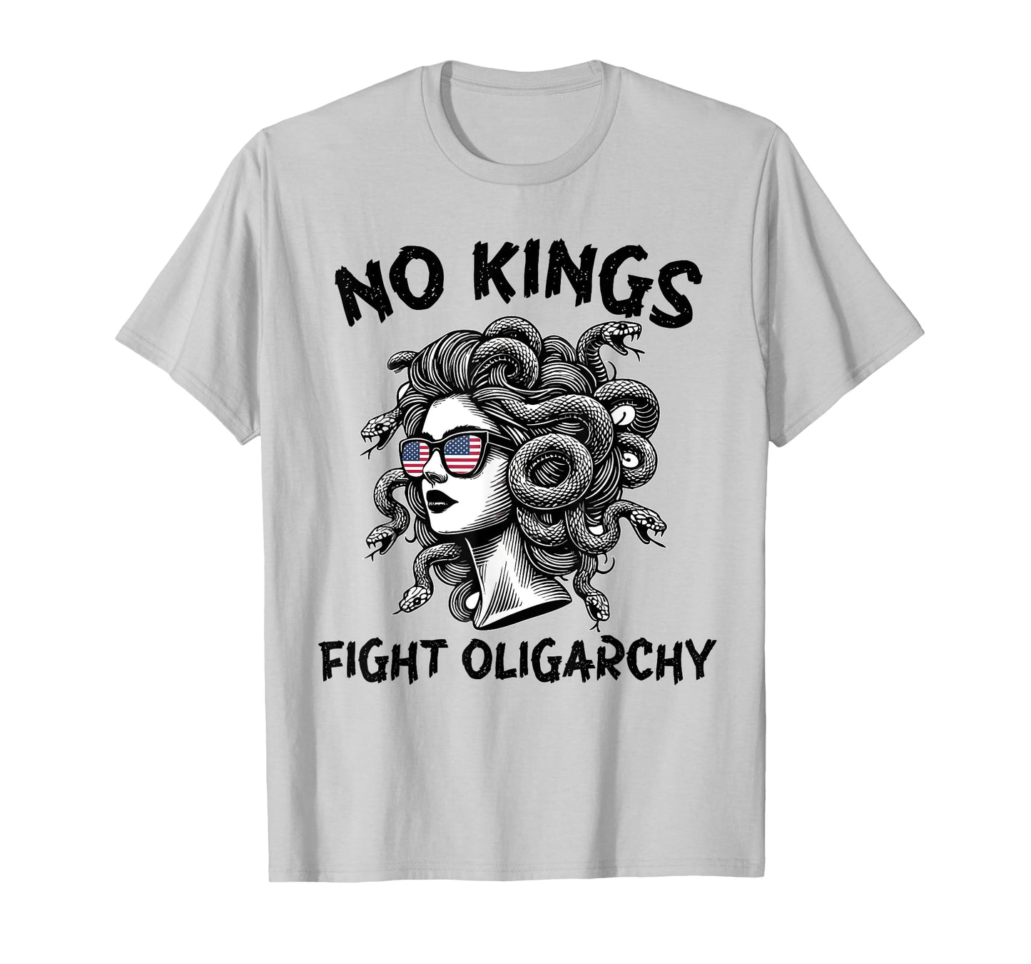 no kings fight oligarchy Medusa feminist patriot USA Flag T-Shirt