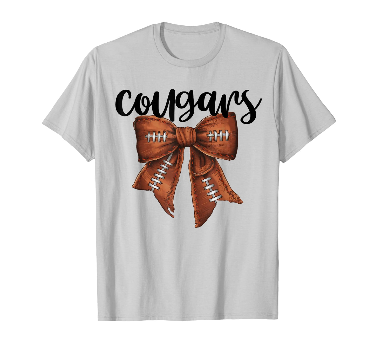 Cougars Football Bow School Spirit Team Mascot Game Night T-Shirt
