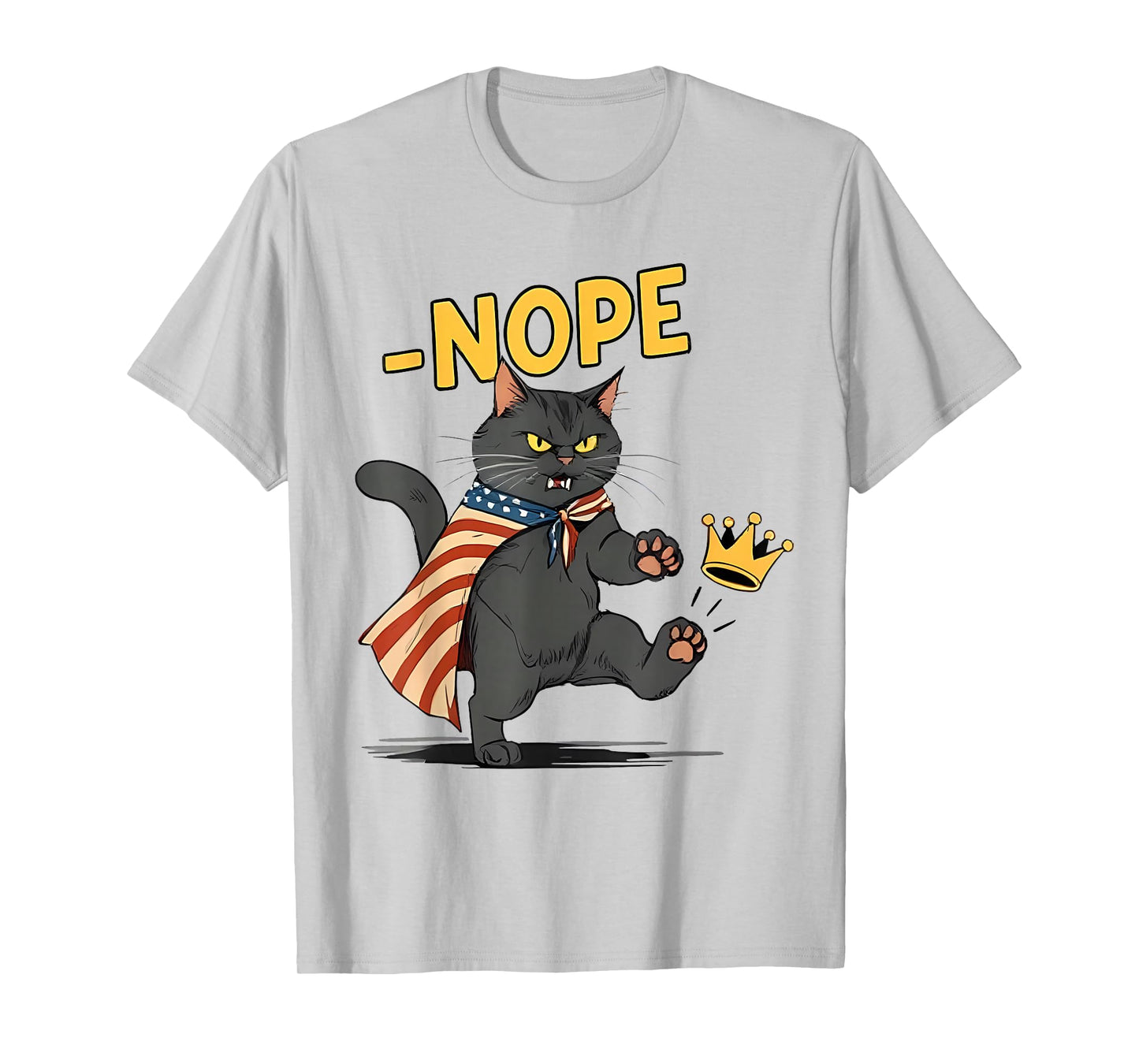 Funny Black Cat No Kings October 18 No Kings Day Men Women T-Shirt