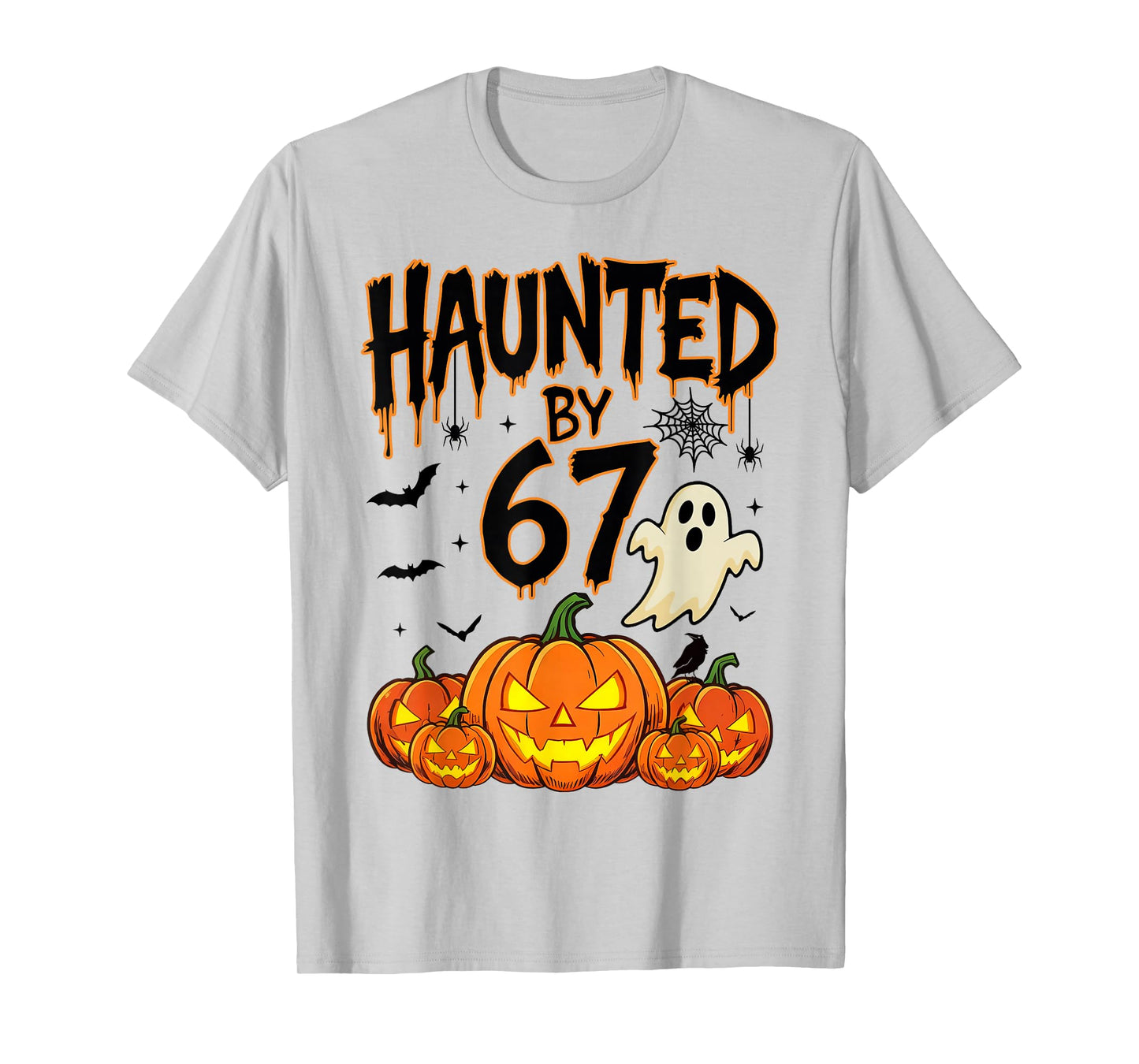 Haunted by 67 Funny Six Seven Meme Pumpkin Ghost Halloween T-Shirt