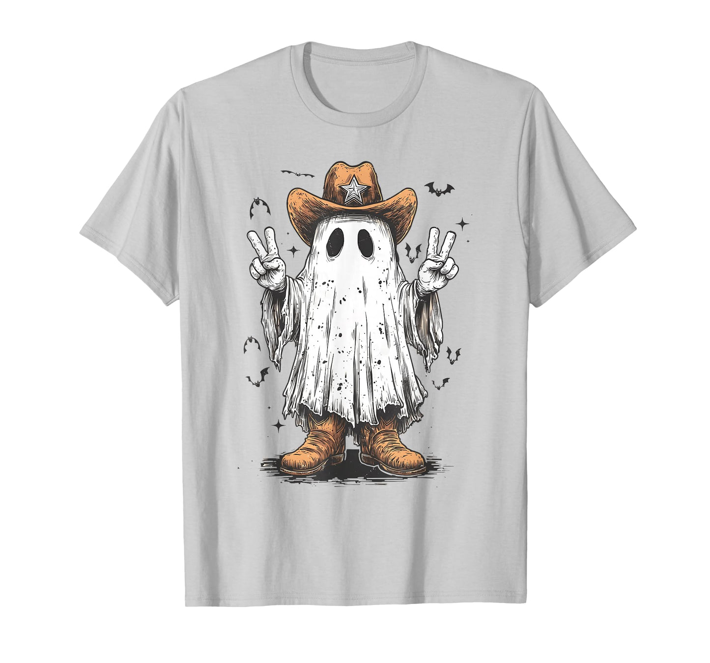 Boo Haw Cute Ghost Funny Cowboy Cowgirl Western Halloween T-Shirt