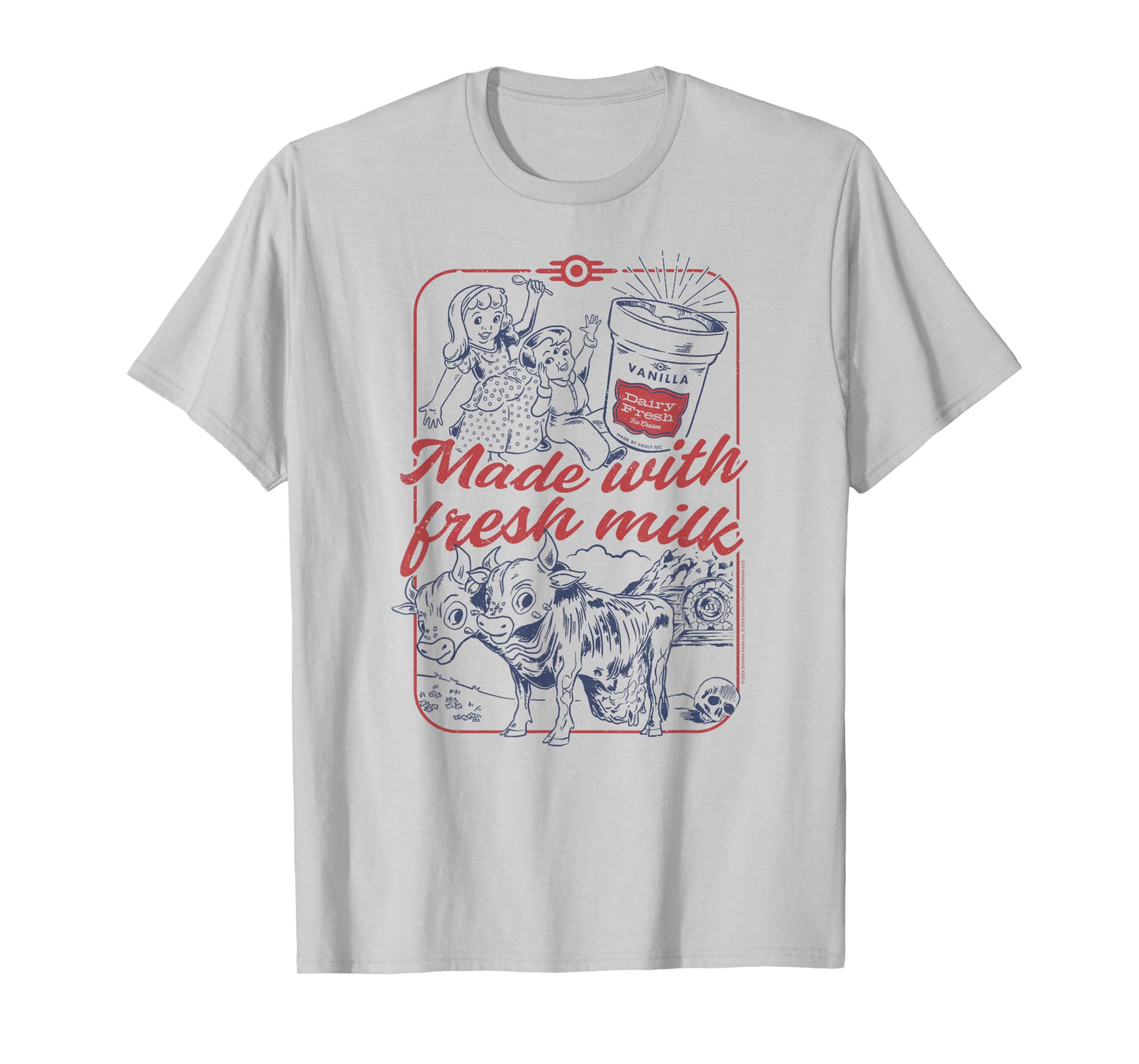 Fallout Retro Ice Cream Made with Fresh Milk TV Show T-Shirt