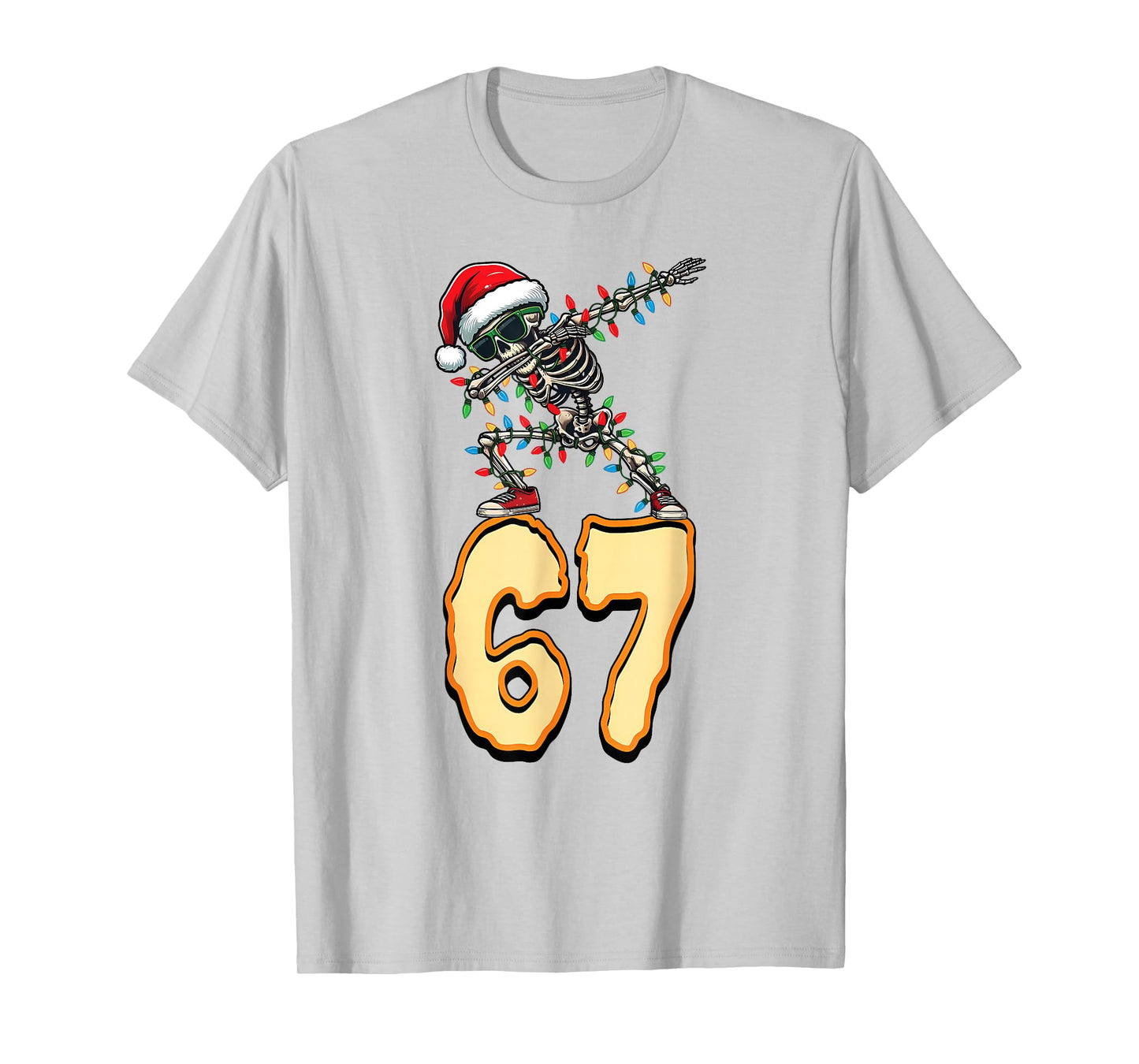 67 Halloween Meme 6 7 Numbers Six Seven Funny Kids Skeleton T-Shirt
