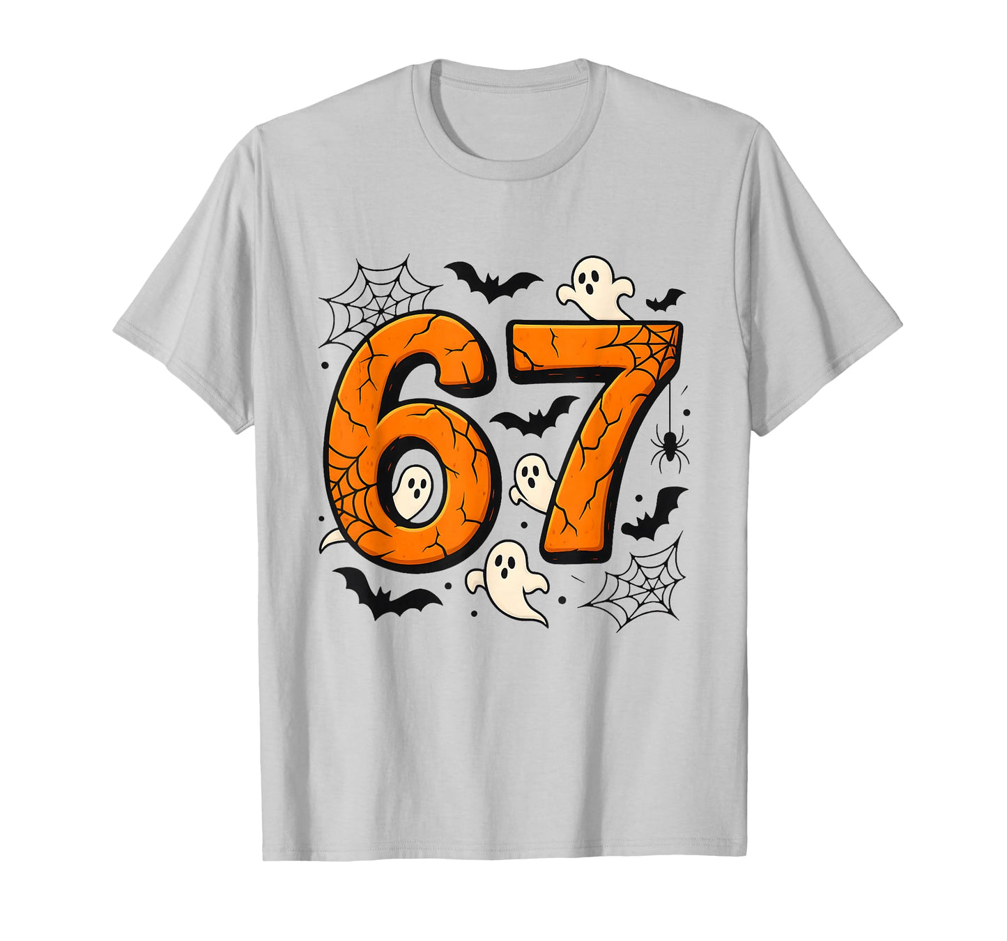 6 7 Halloween Design | Scary Pumpkin Numbers Ghosts Bats T-Shirt