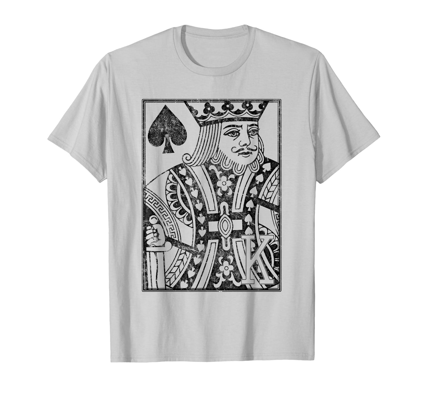 King of Spades Vintage Look Distressed Playing Card T-Shirt