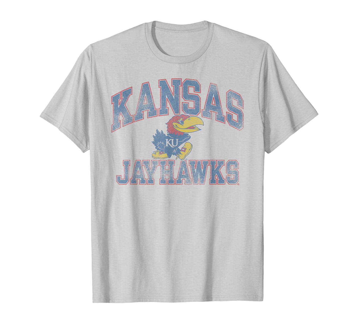 Kansas Jayhawks Vintage Worn Gray Officially Licensed T-Shirt
