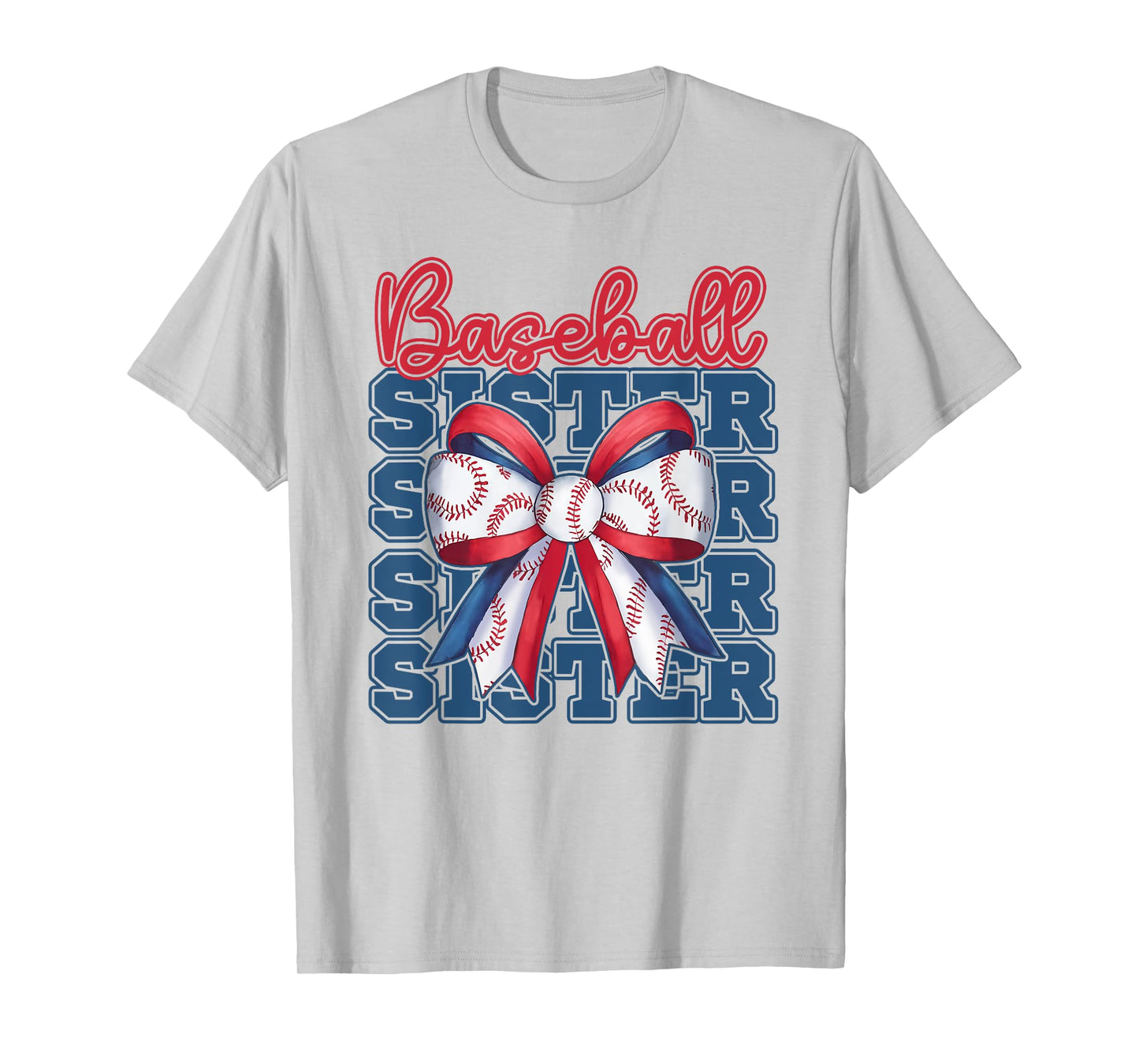 Baseball Sister Coquette Bow Sport Sister Day Game Girls T-Shirt