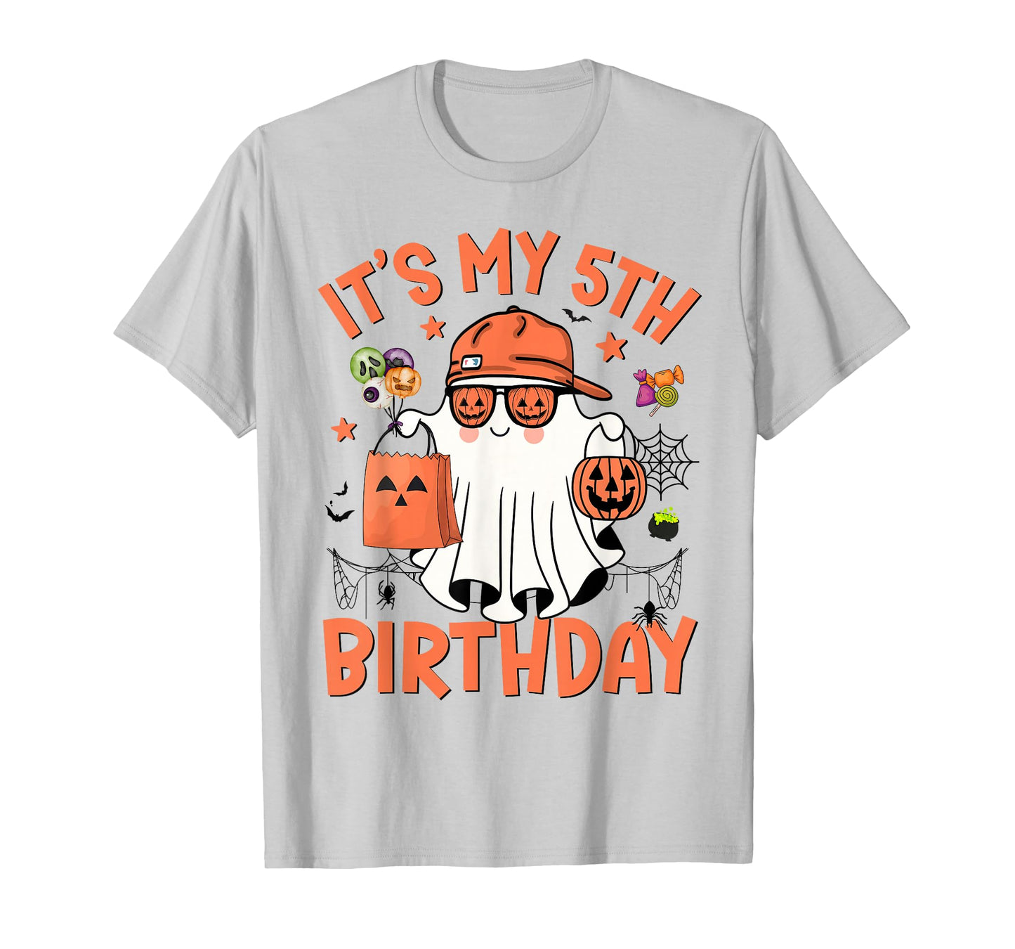 It's My 5th Birthday Funny Halloween Boo Ghost 5th Bday Boys T-Shirt