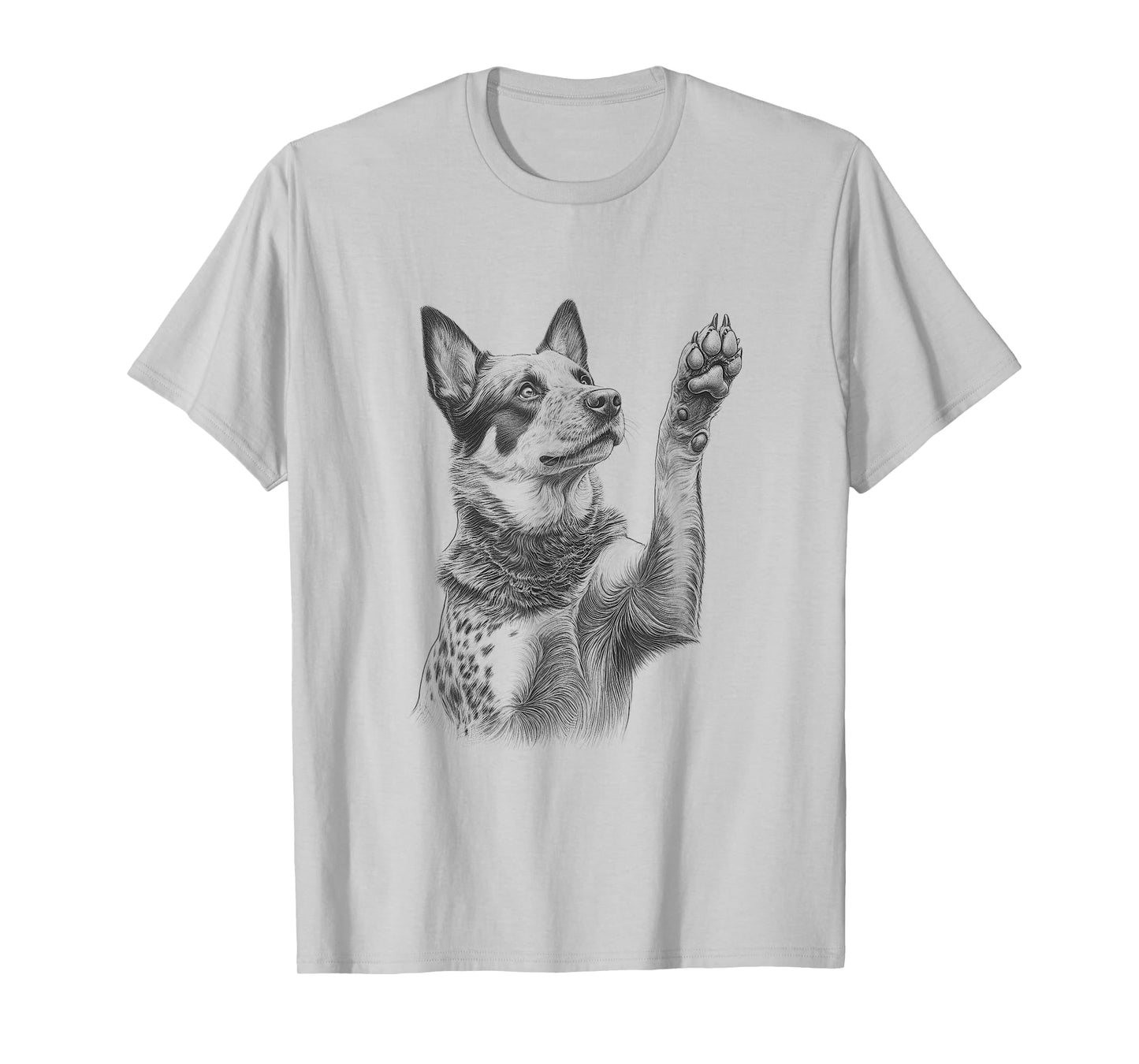 Australian Cattle Dog Blue Heeler Raising Paw Design T-Shirt for Men Women Kids