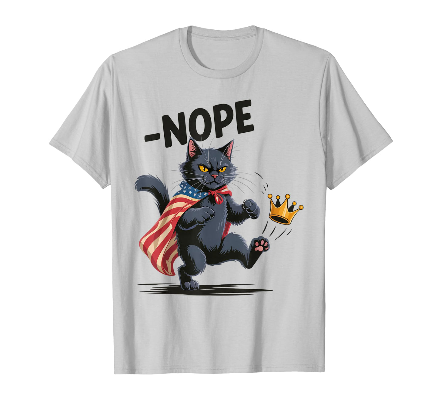 Funny Black Cat No Kings October 18 No Kings Day Cat Lovers T-Shirt