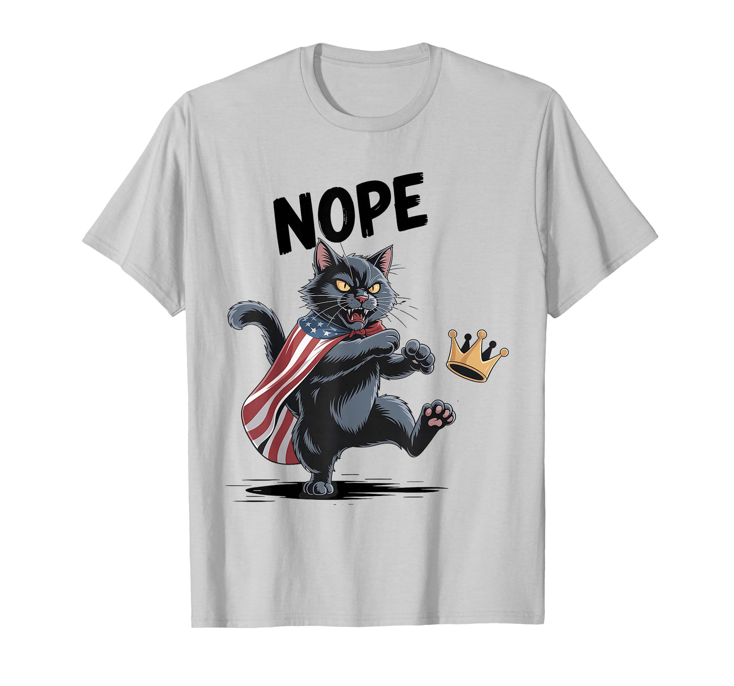 Black Cat No Kings October 18 No Kings Day T-Shirt